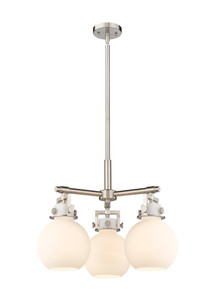 Newton Sphere - 3 Light - 21 inch - Satin Nickel - Pendant (411-3CR-SN-G410-7WH)