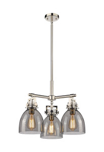 Newton Bell - 3 Light - 21 inch - Polished Nickel - Pendant (411-3CR-PN-G412-7SM)