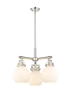 Newton Sphere - 3 Light - 21 inch - Polished Nickel - Pendant (411-3CR-PN-G410-7WH)