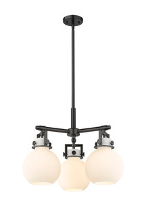 Newton Sphere - 3 Light - 21 inch - Matte Black - Pendant (411-3CR-BK-G410-7WH)