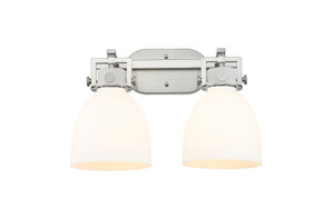 Newton Bell - 2 Light - 17 inch - Satin Nickel - Bath Vanity Light (411-2W-SN-G412-7WH)