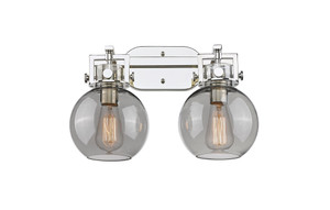Newton Sphere - 2 Light - 17 inch - Polished Nickel - Bath Vanity Light (411-2W-PN-G410-7SM)