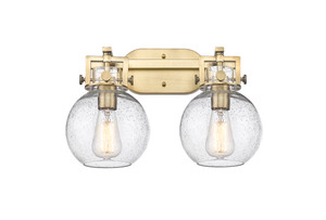 Newton Sphere - 2 Light - 17 inch - Brushed Brass - Bath Vanity Light (411-2W-BB-G410-7SDY)