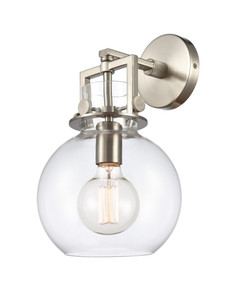 Newton Sphere - 1 Light - 8 inch - Satin Nickel - Sconce (411-1W-SN-G410-8CL)
