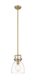 Newton Bell - 1 Light - 8 inch - Brushed Brass - Mini Pendant (411-1SS-BB-G412-8CL)