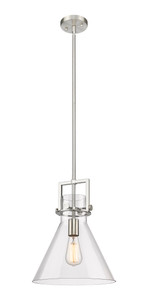 Newton Cone - 1 Light - 12 inch - Satin Nickel - Mini Pendant (411-1SM-SN-G411-12CL)