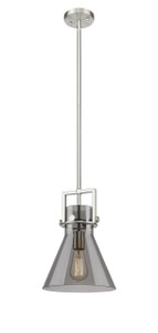 Newton Cone - 1 Light - 10 inch - Brushed Satin Nickel - Stem Hung - Mini Pendant (411-1SM-SN-G411-10SM)