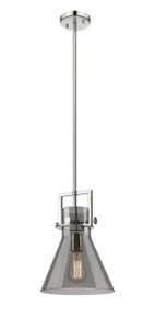 Newton Cone - 1 Light - 10 inch - Polished Nickel - Stem Hung - Mini Pendant (411-1SM-PN-G411-10SM)
