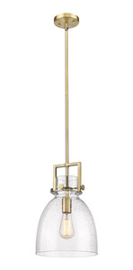 Newton Bell - 1 Light - 10 inch - Brushed Brass - Mini Pendant (411-1SM-BB-G412-10SDY)