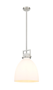 Newton Bell - 1 Light - 14 inch - Satin Nickel - Pendant (411-1SL-SN-G412-14WH)