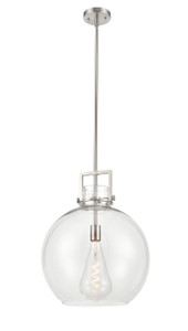 Newton Sphere - 1 Light - 16 inch - Satin Nickel - Pendant (411-1SL-SN-G410-16CL)