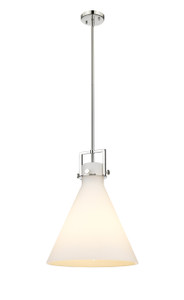 Newton Cone - 1 Light - 16 inch - Polished Nickel - Cord hung - Pendant (411-1SL-PN-G411-16WH)