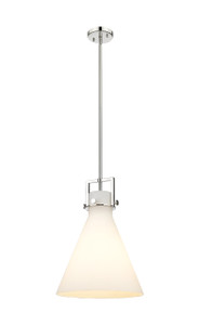 Newton Cone - 1 Light - 14 inch - Polished Nickel - Cord hung - Pendant (411-1SL-PN-G411-14WH)