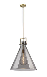 Newton Cone - 1 Light - 18 inch - Brushed Brass - Cord hung - Pendant (411-1SL-BB-G411-18SM)