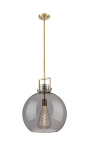 Newton Sphere - 1 Light - 16 inch - Brushed Brass - Pendant (411-1SL-BB-G410-16SM)