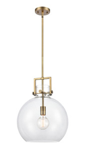 Newton Sphere - 1 Light - 14 inch - Brushed Brass - Pendant (411-1SL-BB-G410-14CL)