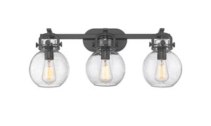 Newton Sphere - 3 Light - 27 inch - Matte Black - Bath Vanity Light (410-3W-BK-G410-7SDY)