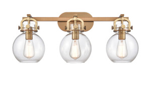 Newton Sphere - 3 Light - 27 inch - Brushed Brass - Bath Vanity Light (410-3W-BB-G410-7CL)