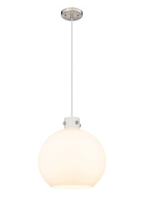 Newton Sphere - 3 Light - 16 inch - Satin Nickel - Cord hung - Pendant (410-3PL-SN-G410-16WH)