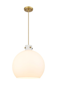 Newton Sphere - 3 Light - 18 inch - Brushed Brass - Cord hung - Pendant (410-3PL-BB-G410-18WH)