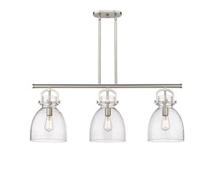 Newton Bell - 3 Light - 42 inch - Satin Nickel - Island Light (410-3I-SN-G412-10SDY)