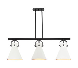 Newton Cone - 3 Light - 42 inch - Matte Black - Island Light (410-3I-BK-M411-10W)