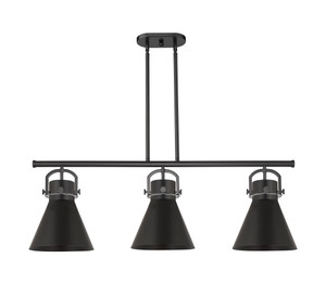 Newton Cone - 3 Light - 42 inch - Matte Black - Island Light (410-3I-BK-M411-10BK)