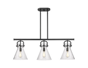 Newton Cone - 3 Light - 42 inch - Matte Black - Island Light (410-3I-BK-G411-10SDY)