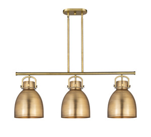 Newton Bell - 3 Light - 42 inch - Brushed Brass - Island Light (410-3I-BB-M412-10BB)
