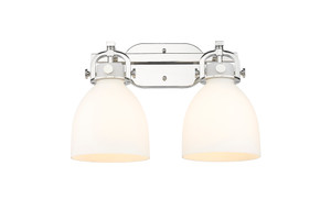Newton Bell - 2 Light - 17 inch - Polished Nickel - Bath Vanity Light (410-2W-PN-G412-7WH)