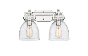Newton Bell - 2 Light - 17 inch - Polished Nickel - Bath Vanity Light (410-2W-PN-G412-7SDY)