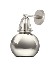 Newton Sphere - 1 Light - 8 inch - Polished Nickel - Sconce (410-1W-PN-M410-8PN)