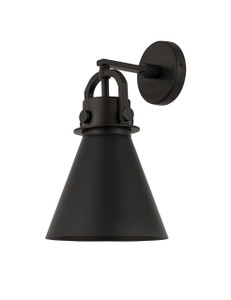 Newton Cone - 1 Light - 8 inch - Matte Black - Sconce (410-1W-BK-M411-8BK)