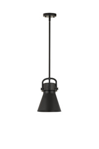 Newton Cone - 1 Light - 8 inch - Matte Black - Mini Pendant (410-1SS-BK-M411-8BK)