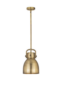 Newton Bell - 1 Light - 8 inch - Brushed Brass - Mini Pendant (410-1SS-BB-M412-8BB)