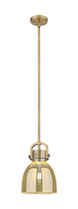 Newton Bell - 1 Light - 8 inch - Brushed Brass - Mini Pendant (410-1SS-BB-G412-8ME)