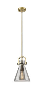 Newton Cone - 1 Light - 8 inch - Brushed Brass - Mini Pendant (410-1SS-BB-G411-8SM)