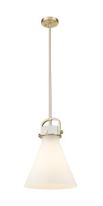 Newton Cone - 1 Light - 12 inch - Champagne Bronze - Mini Pendant (410-1SM-CB-G411-12WH)