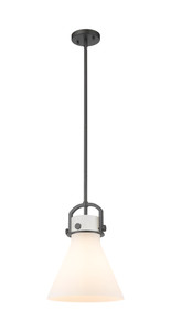 Newton Cone - 1 Light - 10 inch - Matte Black - Mini Pendant (410-1SM-BK-G411-10WH)