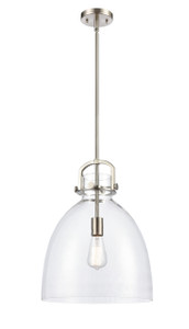 Newton Bell - 1 Light - 14 inch - Satin Nickel - Pendant (410-1SL-SN-G412-14CL)