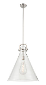 Newton Cone - 1 Light - 18 inch - Satin Nickel - Pendant (410-1SL-SN-G411-18CL)