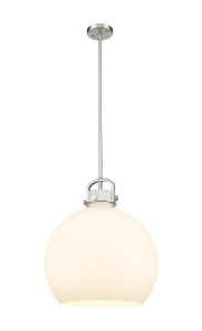 Newton Sphere - 1 Light - 18 inch - Satin Nickel - Pendant (410-1SL-SN-G410-18WH)