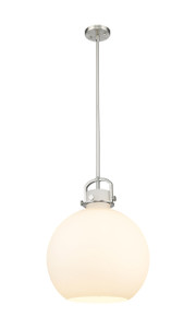 Newton Sphere - 1 Light - 16 inch - Satin Nickel - Pendant (410-1SL-SN-G410-16WH)