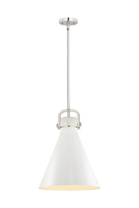 Newton Cone - 1 Light - 14 inch - Polished Nickel - Pendant (410-1SL-PN-M411-14W)