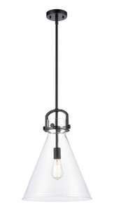 Newton Cone - 1 Light - 14 inch - Matte Black - Pendant (410-1SL-BK-G411-14CL)
