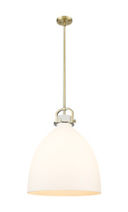 Newton Bell - 1 Light - 18 inch - Brushed Brass - Pendant (410-1SL-BB-G412-18WH)