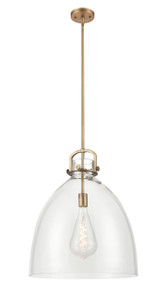 Newton Bell - 1 Light - 18 inch - Brushed Brass - Pendant (410-1SL-BB-G412-18CL)
