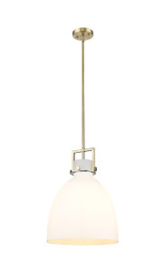 Newton Bell - 1 Light - 14 inch - Brushed Brass - Pendant (410-1SL-BB-G412-14WH)