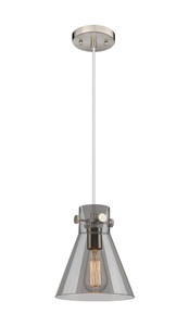 Newton Cone - 1 Light - 8 inch - Brushed Satin Nickel - Cord hung - Pendant (410-1PS-SN-G411-8SM)