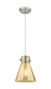 Newton Cone - 1 Light - 8 inch - Brushed Satin Nickel - Cord hung - Pendant (410-1PS-SN-G411-8ME)